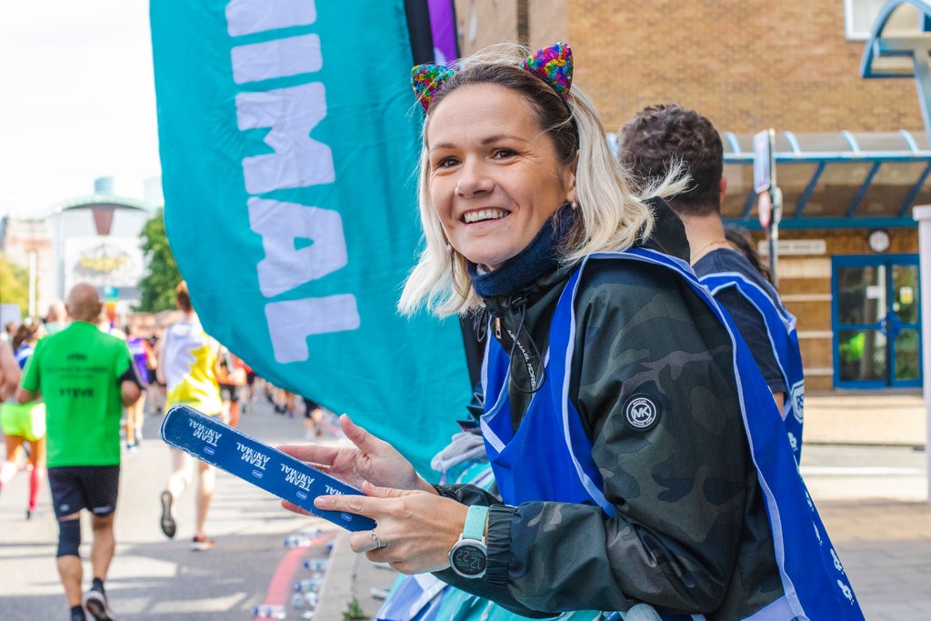 Woman volunteering